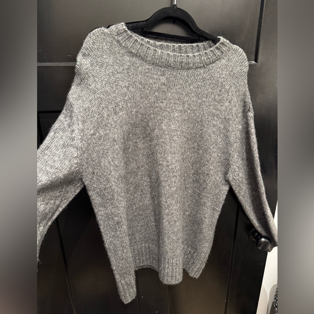 ZARA Oversized Gray Knit Sweater | Cozy Slouchy Fit - Picture 5 of 6